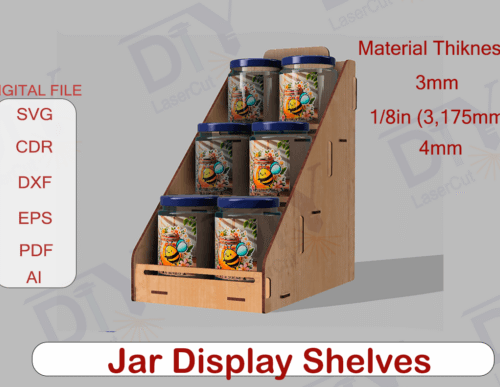 Estantes De Exhibicion De Frascos De 4 Y 3 Niveles Creativo Digital